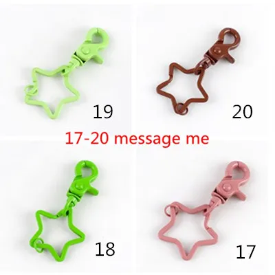 17-20 message me 5/10 шт. Meetee 43 мм конфеты брелок Кольца для пряжки звезда брелок для ключей Разделение собака пряжки карабин Лобстер "сделай сам" брелок-подвеска - Цвет: 17-20 message me
