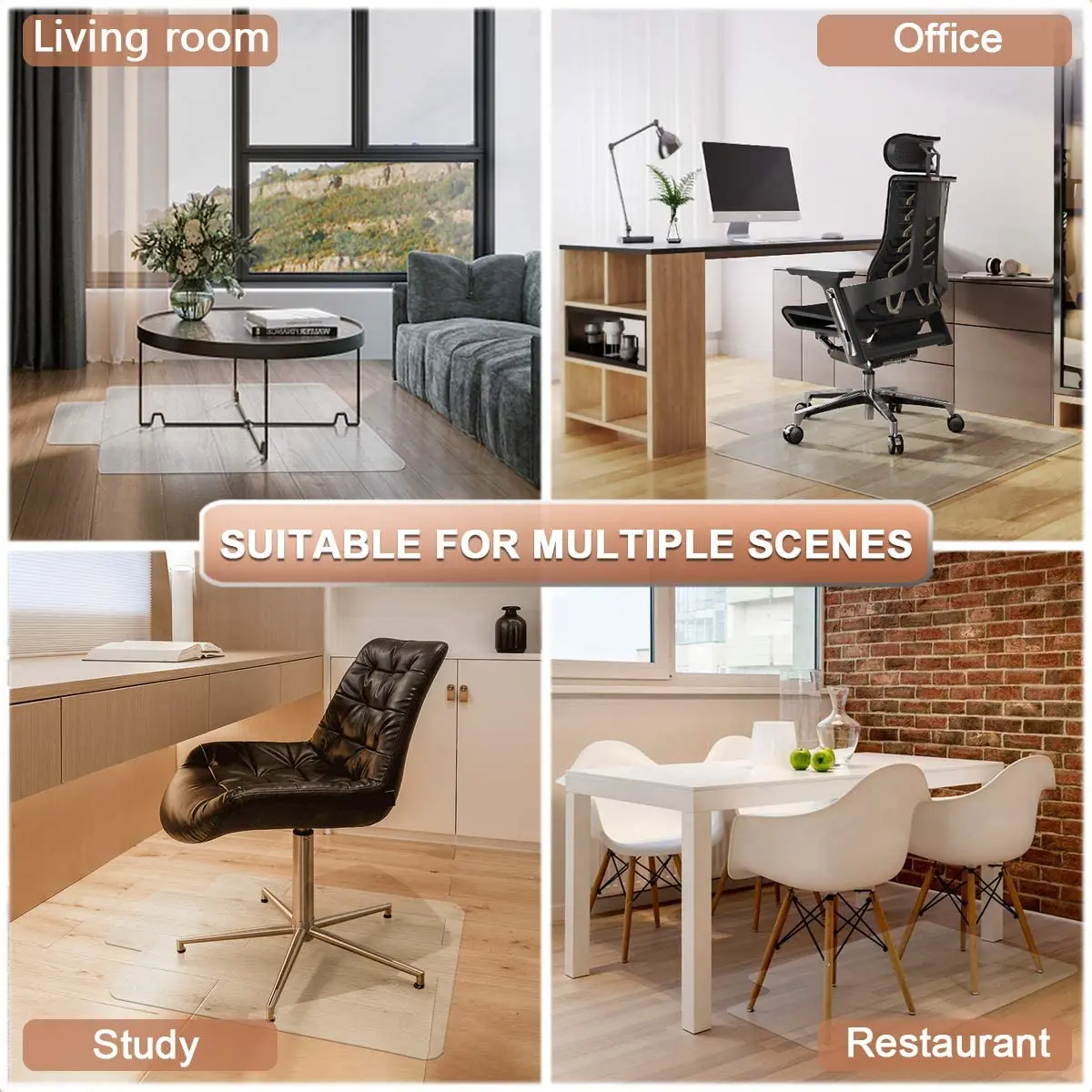 

PVC Protector Clear Chair Mat Home Office Rolling Chair Floor Carpet Kitchen Mat Bath Carpet Living Room Floor Mat Without Chiar