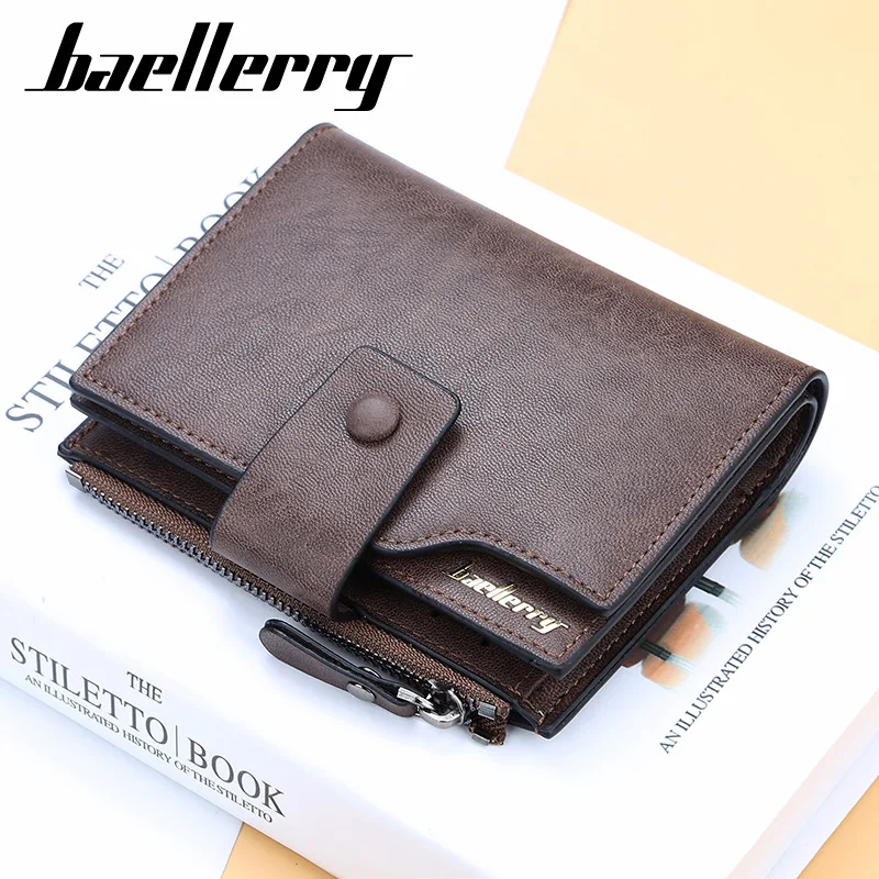 Бумажник для мужчин baellerry PU кожаный Повседневный Кошелек для мужчин короткий кошелек Стандартные кошельки и визитницы винтажный роскошный мужской кошелек