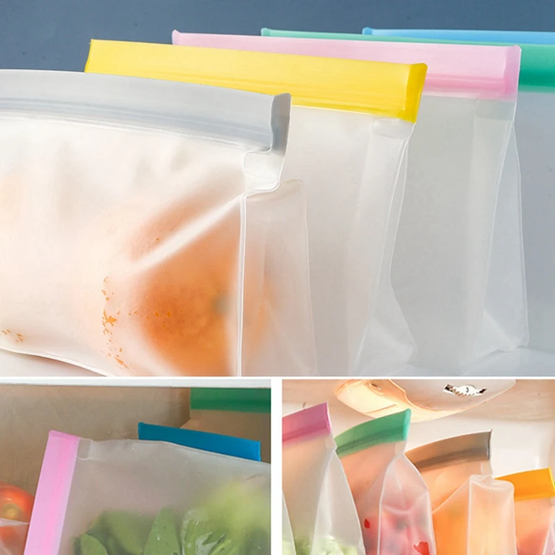 6 шт. многоразовые пластиковые пакеты на молнии для хранения продуктов | Дом и сад