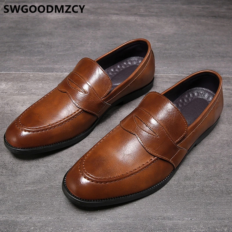 Туфли мужские классические деловые кожаные туфли для парикмахера лоферы