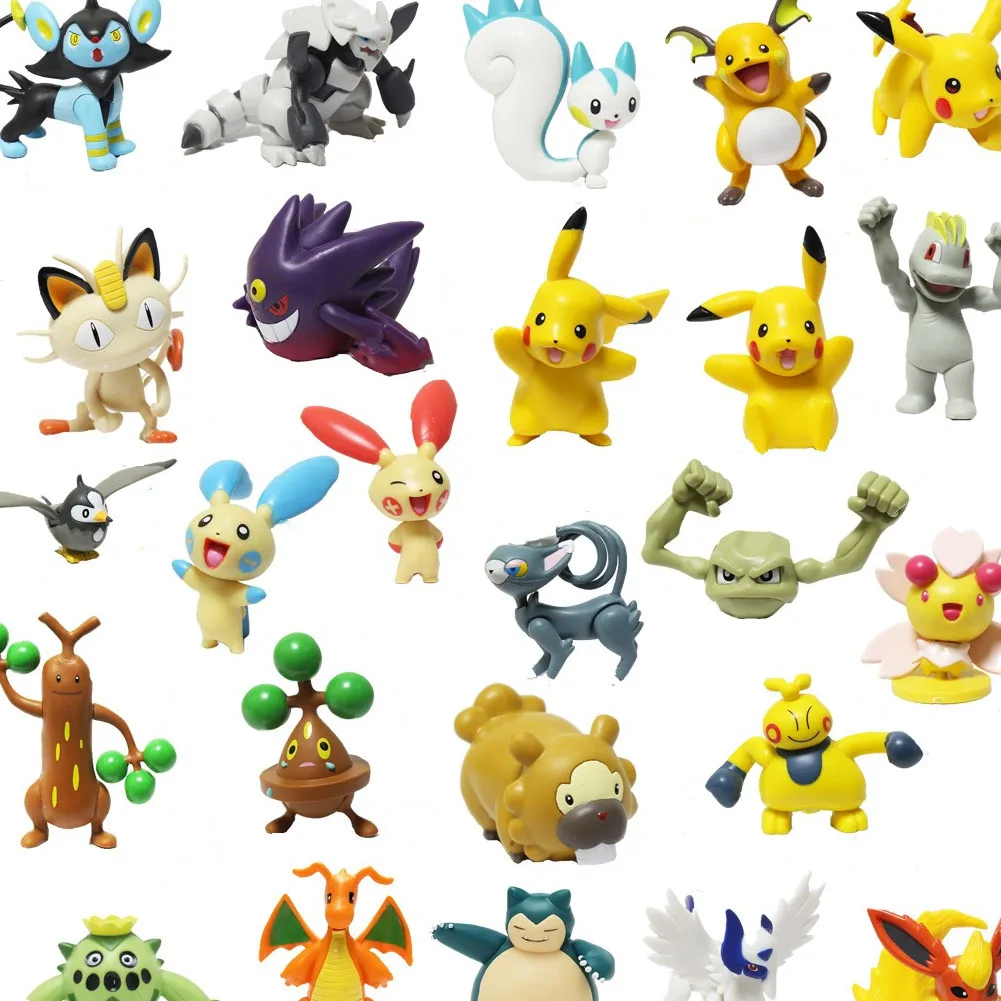 

Pokemon Action Figures Model Cacnea Snorlax Mime Jr. Weavile Bidoof Geodude Collection ornaments Movie & TV