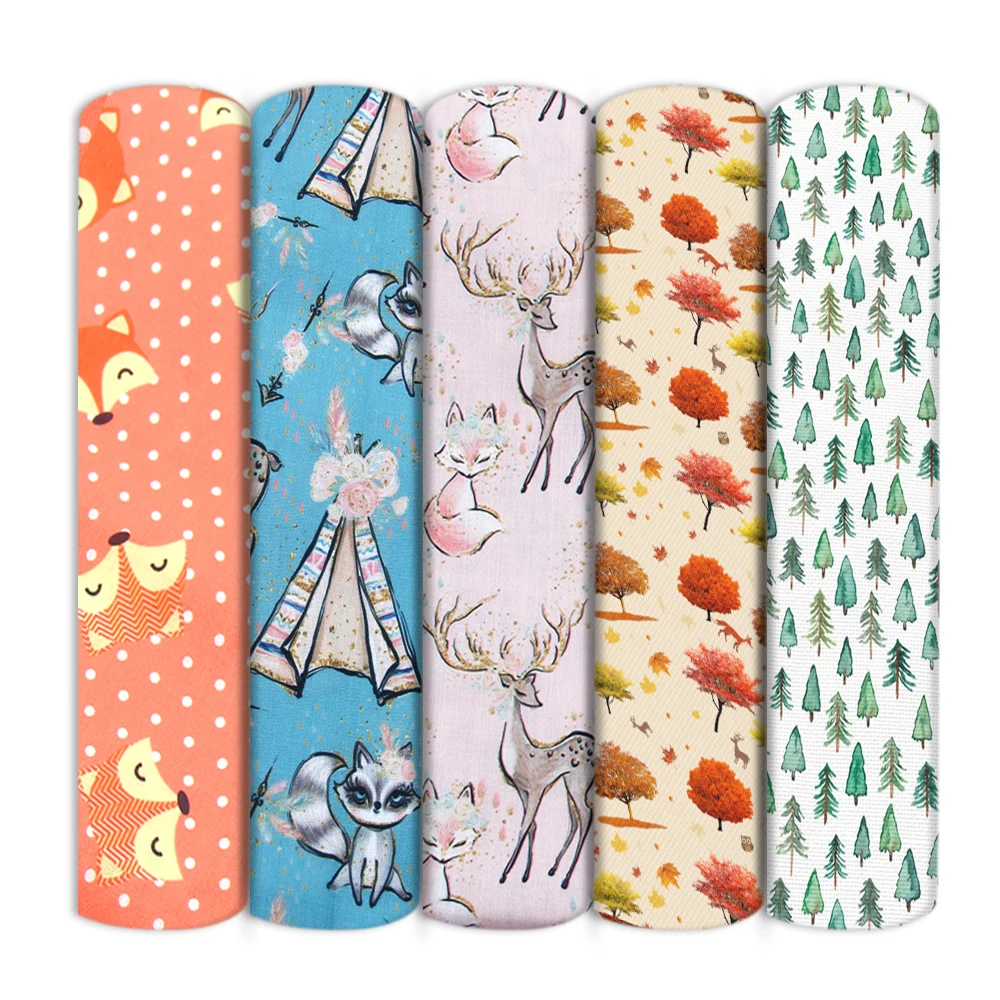 50*145 см Лисий лист лампочка печатная полиэфирная хлопчатобумажная ткань для