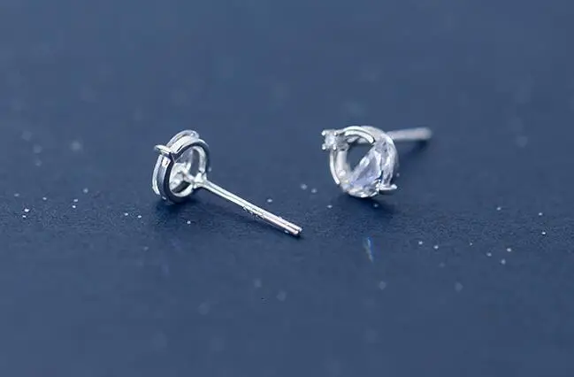 

Authentic 8mm Real 100% 925 Sterling Silver fine Jewelry zirconia aaa+ into the Round stud Earrings GTLE2351