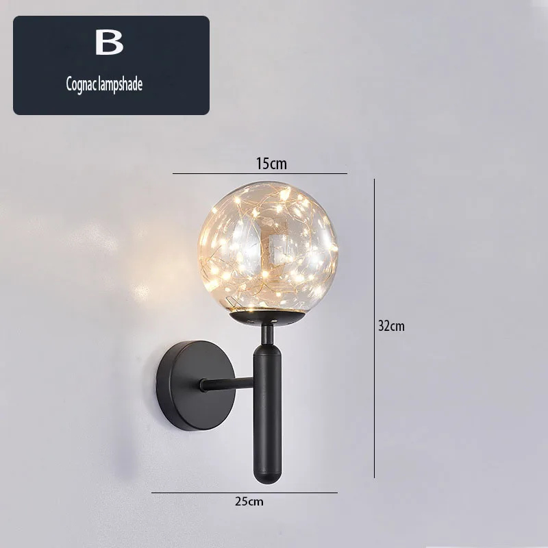 

Светодиодный Nordic стеклянный настенный светильник прикроватная тумбочка для спальни лампа гостиная коридор настенный светильник современный золотой/черный Крытый Декор светильники