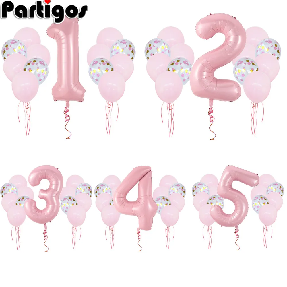 40 дюймов Большой фольги с днем рождения воздушные шары принцесса розовый/синий
