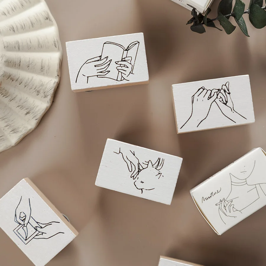 Винтажные жесты для украшения кошек деревянные и резиновые штампы скрапбукинга