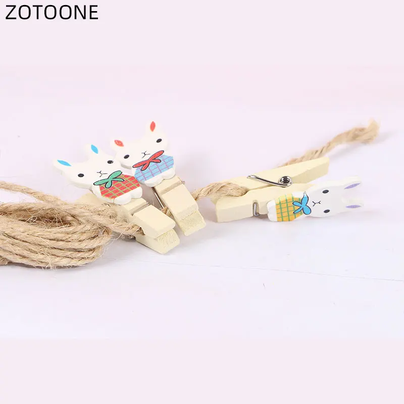 ZOTOONE Пасхальный кролик деревянные фото клипсы 10 шт./лот Сделай Сам мультфильм