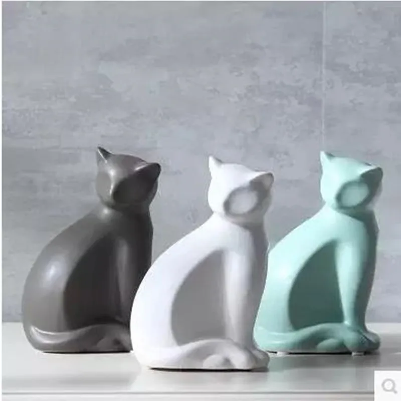 

American style cute animal ceramic cat decoration crafts, home office desktop decoration birthday gift