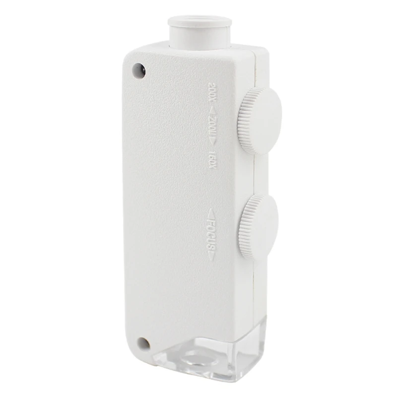

Mini Portable 160-200X LED Handheld Pocket Microscope Magnifer Loupe Compatible with Antique Stamps Textile Fabric