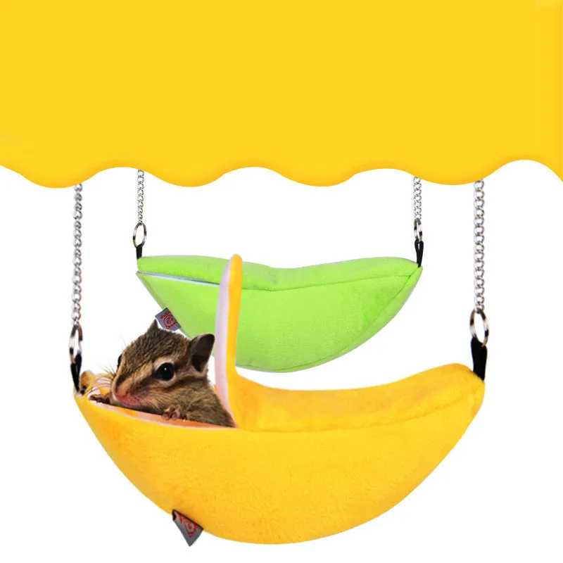 

Animals Design Pet Banana Hamster Rat Hammock Cage House Nest Hamster Warm House Small Animal Hammock
