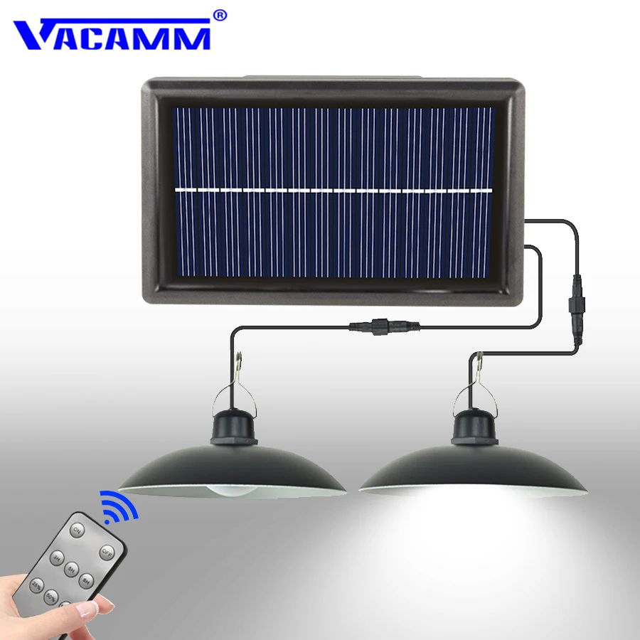 

LED Solar Lamp Outdoor Solar Light Garden IP65 Solar Pendant Light With Cable Suitable For Home Garden Yard Double Head Lamp
