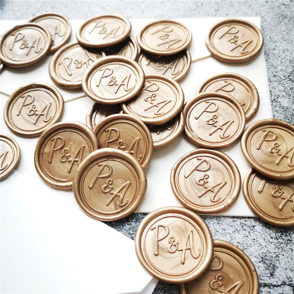 Custom 2 initials Adhesive leaf wax seal stickers Self Adhesive wax for invitation colorful envelopes seal unique wedding gift