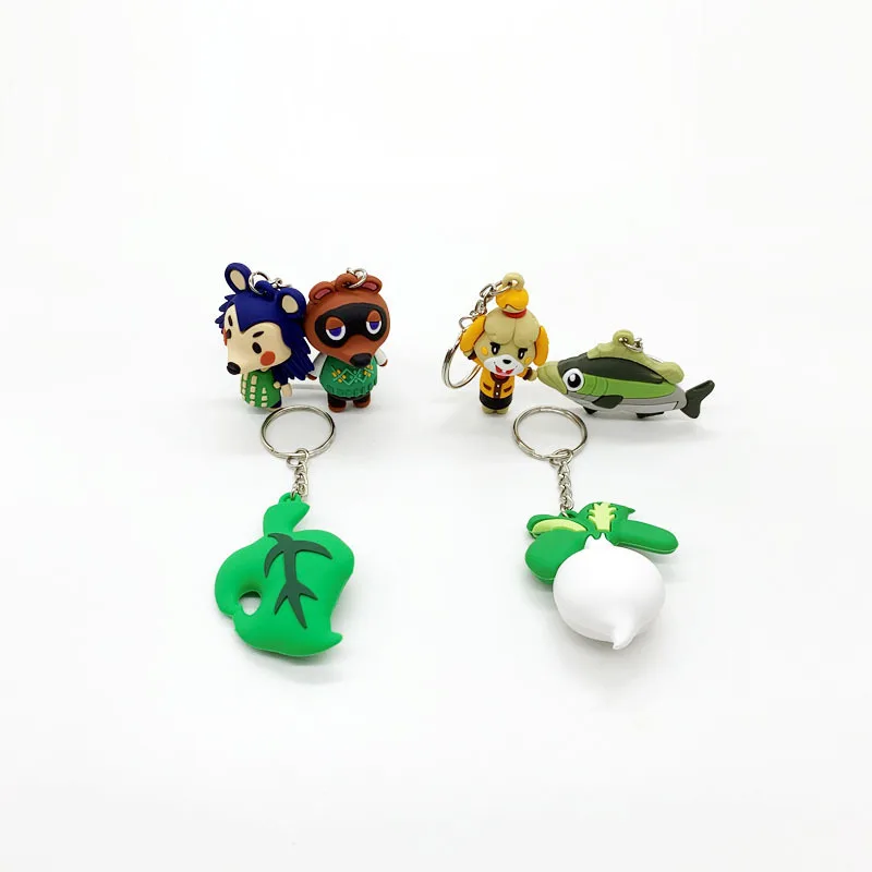 

Switch Animal Crossing Tom Nook Keychains Plush Backpack pendant women girl cartoon kawaii key chain Backpack accessories gift