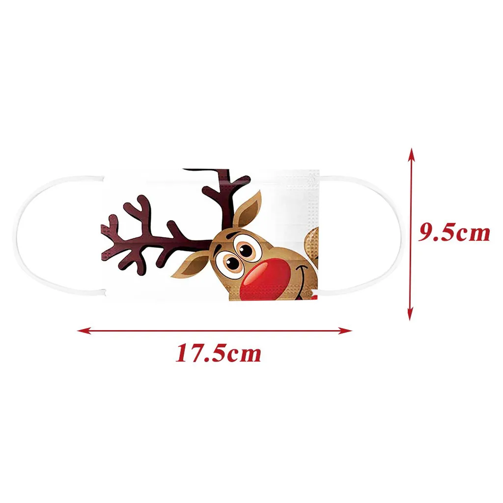 

50PC christmas masks Adult Universal Disposable High-quality Christmas Printed Mask Mascarillas