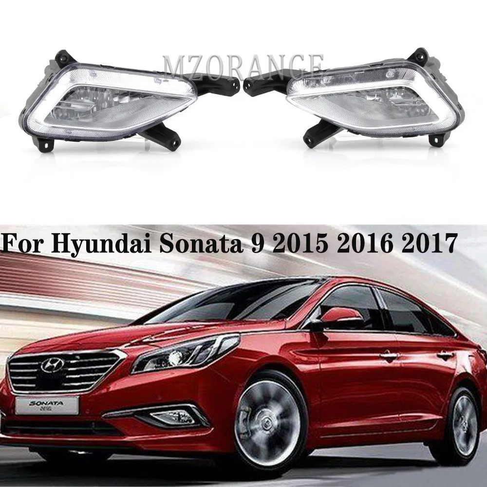 

Car fog light For Hyundai Sonata 9 2015 2016 2017 headlight Driving DRL headlights covers frame ABS Fog Lamp Cover