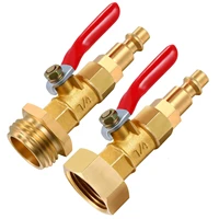 with ball valve copper pipe fitting coupler adapter brass durable 2pcs air compressor ght thread 14 male thread connector