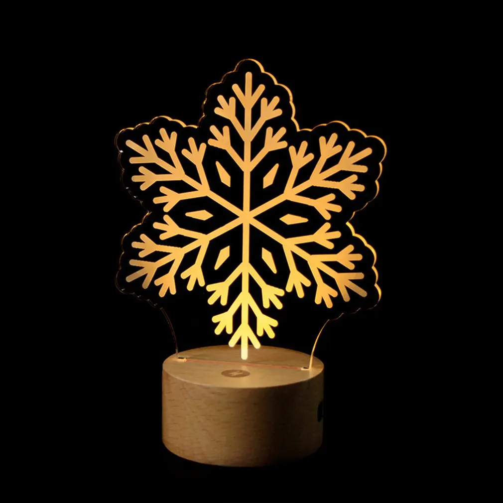 

Christmas Decorations for Home Tree Elk Christmas 3D Acrylic USB Night Light Xmas Gift Navidad 2021 New Year Home Decore Garland