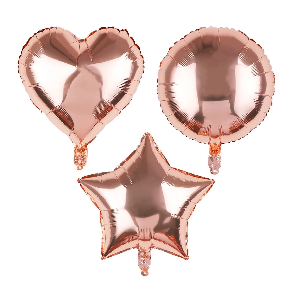 5 шт Розовое золото 18 дюймов фольгированные шары сердце звезды круглые глобусы