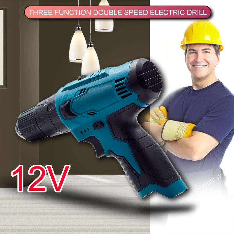 Электрическая аккумуляторная дрель отвертка ручной гайковерт 12 В 32 Н/м 10 мм для