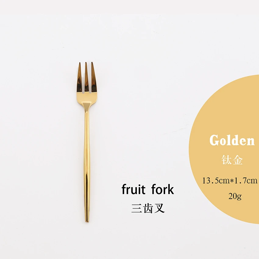 High Quality Gold Cutlery Set Stainless Steel Portable Dinnerware Set Mirror Polishing Food Steak Fork Spoon Knife Chopstick 1pc - Цвет: 16