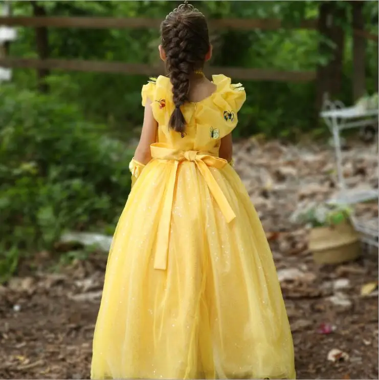 Летняя детская одежда платье принцессы с колокольчиком для девочек Золушки