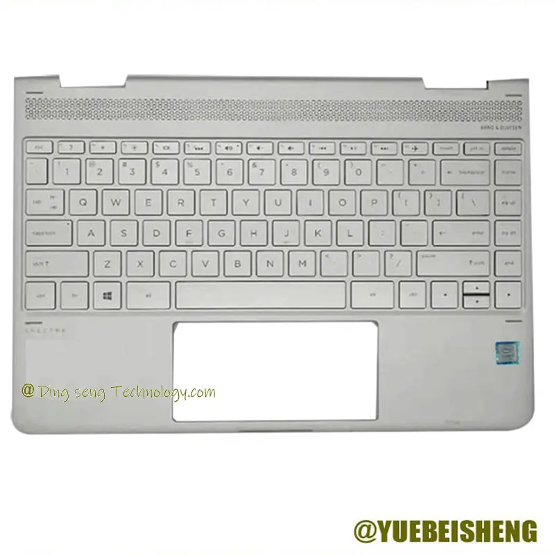 

YUEBEISHENG 95%NEW For HP Spectre x360 13-w021TU 13-AC TPN-Q178 palmrest upper cover US Keyboard,Silver