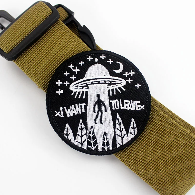 Нашивка с петлей-НЛО я хочу оставить 3D наклейки значок инопланетянином