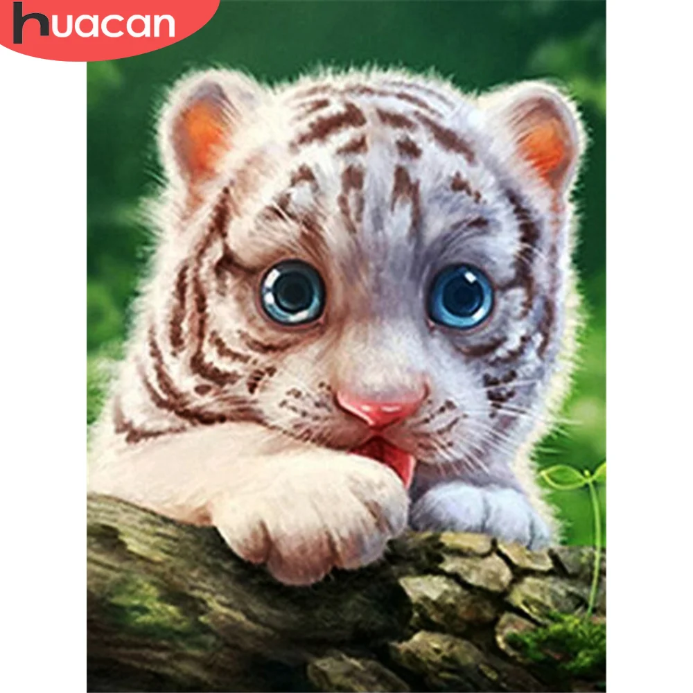 

HUACAN Diamond Painting tiger Full Sqaure round Handicraft 5D DIY Diamond Embroidery Animal rhinestone kit Decor For Home