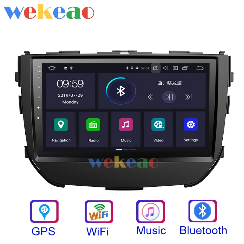 Wekeao сенсорный экран 9 'Ƈ Din Android 0 автомобильное радио автомобильный Dvd плеер для