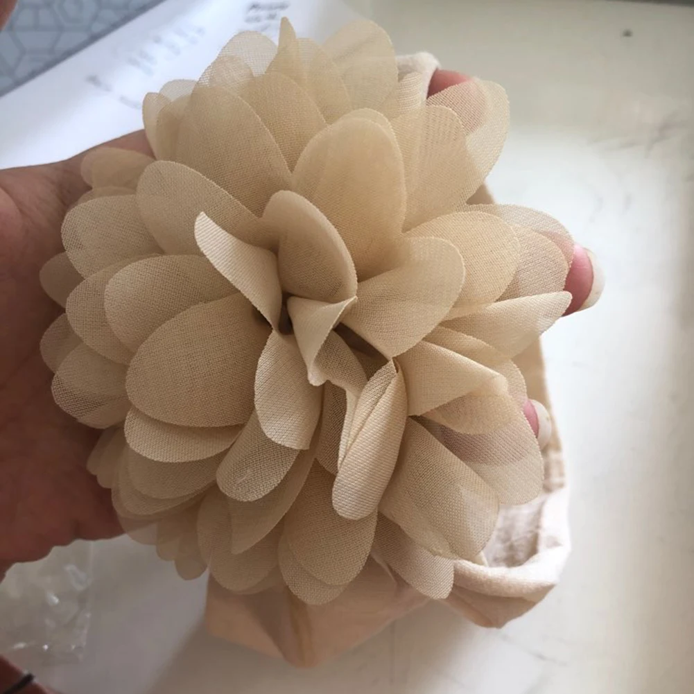 Cute Big Chiffon Flower Headband Newborn Hair Band Ribbon Elastic Child Headdress Headwear Accessories Birthday Present | Детская одежда