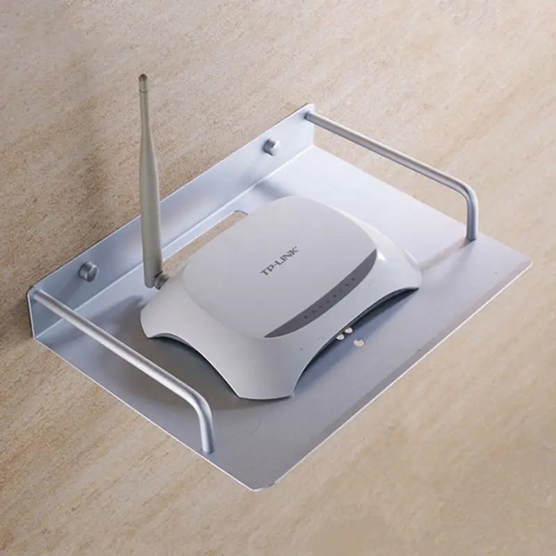 TV Box Router Set-top Boxes Mini PC DVD Player Single-layer Space Aluminum Wall Mount Storage Shelf Bracket Holder Stand Rack |