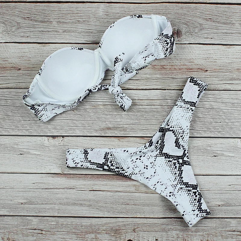 Купальник из двух частей пуш-ап бикини 2020 без бретелек купальник Женский