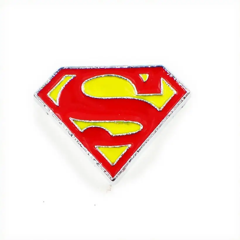 superman Супермен, супергерой Человек-паук США капитан Железный человек Бэтмен Flash Slide Подвески Эмаль Бусины для нанизывания для 8 мм ремень DIY ювелирных изделий - Окраска металла: superman