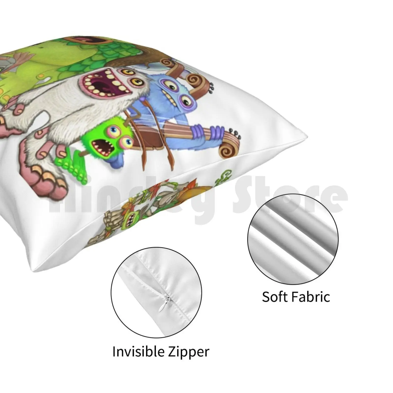 Чехол-Подушка с надписью Мой пение монстров | Дом и сад