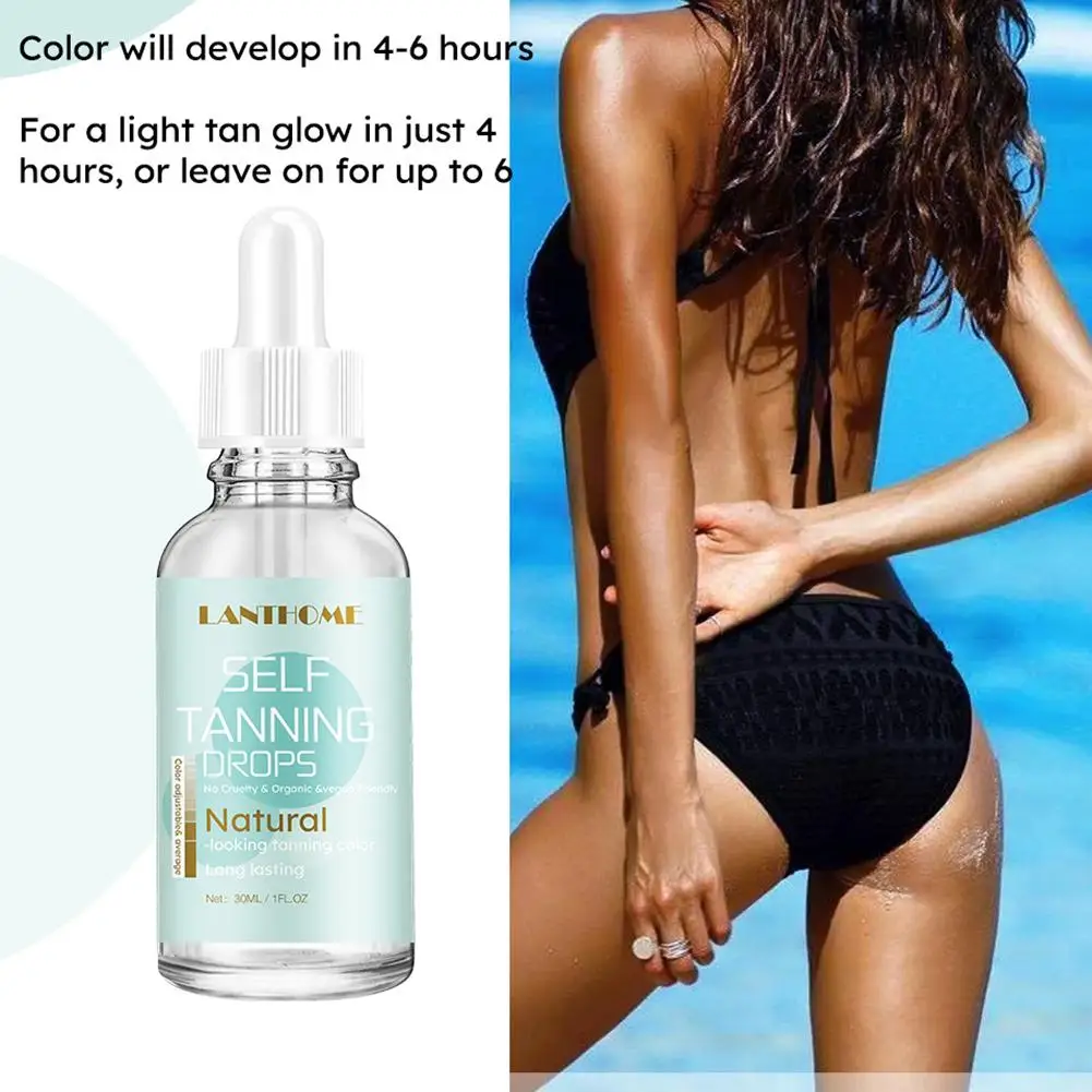 30mL Body Natural Bronze Sunscreen Self-Tanning Drops Body Tanning Lotion Skin Care Tanning Cream Tanner Lotion Skin Darken