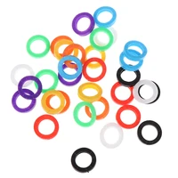32pcs fashion mixed color hollow rubber key covers multi color round soft silicone keys locks cap elastic topper keyring case