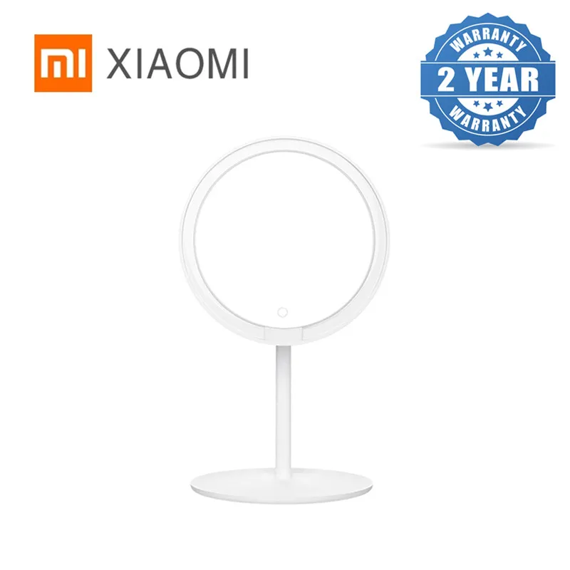 

Зеркало для макияжа Xiaomi Mijia со светодиодной подсветкой, серебристое зеркало HD, 2000 мАч, Ra92, три передачи, 0 °-45 °, регулируемое, 6,5 люкс, мягкий св...