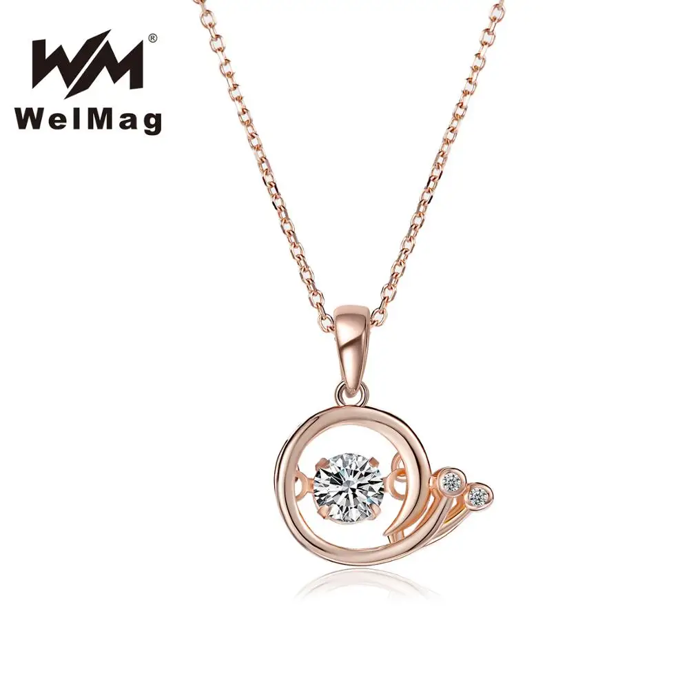WelMag 925 стерлингового серебра Мода Прекрасная Улитка Форма циркон кулон Роза