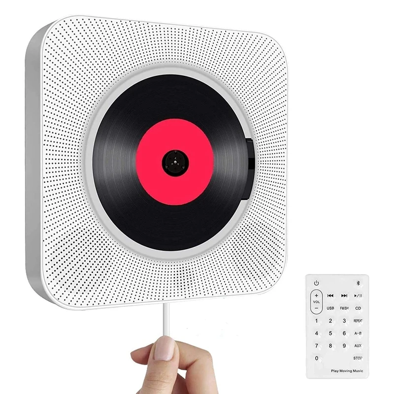 

Портативный CD-плеер с Bluetooth, настенные Встроенные динамики Hi-Fi, Домашняя версия с дистанционным управлением (штепсельная Вилка стандарта СШ...