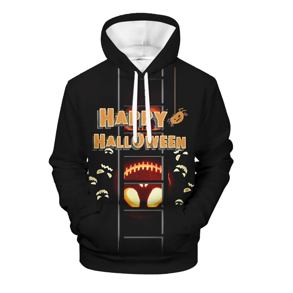 Свитер оверсайз пуловер 2019 мужская Толстовка на Хэллоуин с объемным рисунком