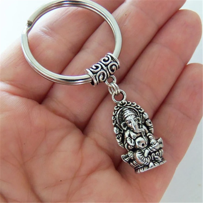

New Fashion Ganesha Keychain, Sacred Elephant, King of Success, Buddha Key Ring Keychain DIY Jewelry Men’s Car Keychain