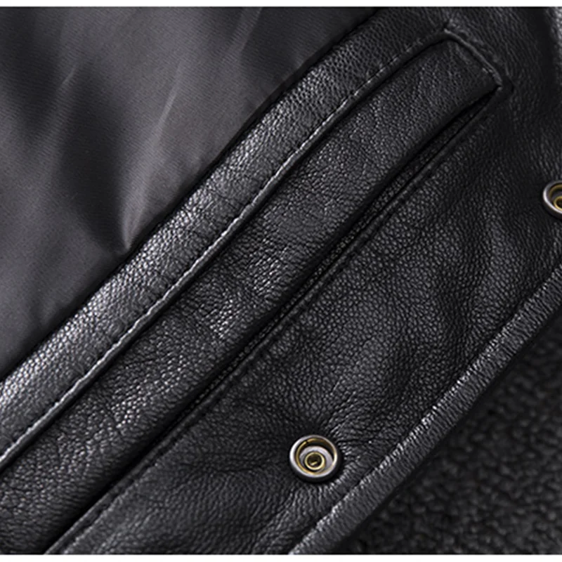 

2021 Black Casual Style Genuine Leather Vest Men Large Size 3XL Single Brested Real Natural Sheepskin Slim Fit Autumn Warm Coat