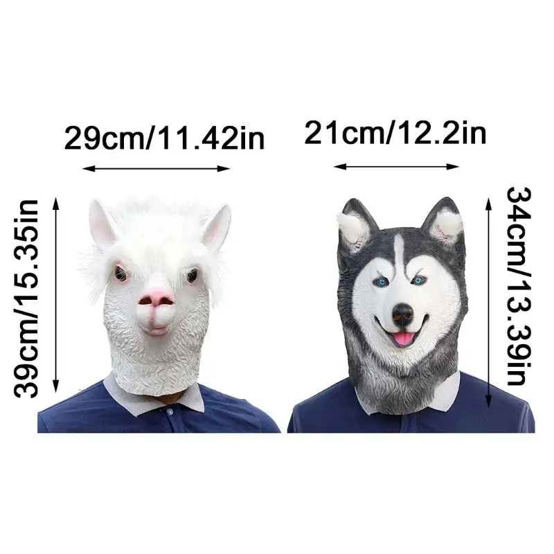 

Halloween Party Headgear Funny Husky Alpaca Latex Mask Masquerade Cosplay Mask