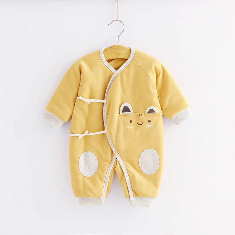 

Newborn Clothes Pure Cotton Boneless One-piece Clothes Baby Warm Thickened Baby Climbing Clothes Ha Clothes Autumn and Winter