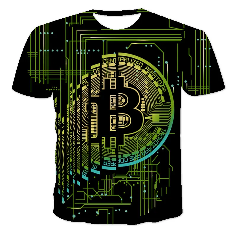 

2021 New Bitcoin 3D Print Men T Shirt Summer Casual O-Neck Short Sleeve Daily Sports Loose Tees Tops Breathable Fashion Clothes