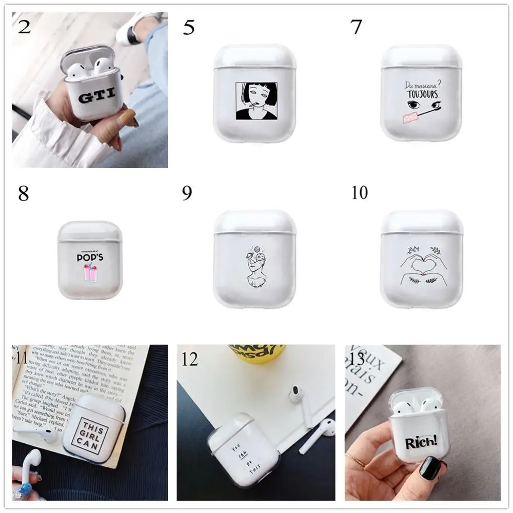 Модный 1 шт. Прозрачный жесткий чехол для Apple Airpods чехол Аксессуары для наушников Защитный рукав противоударное покрытие для наушников