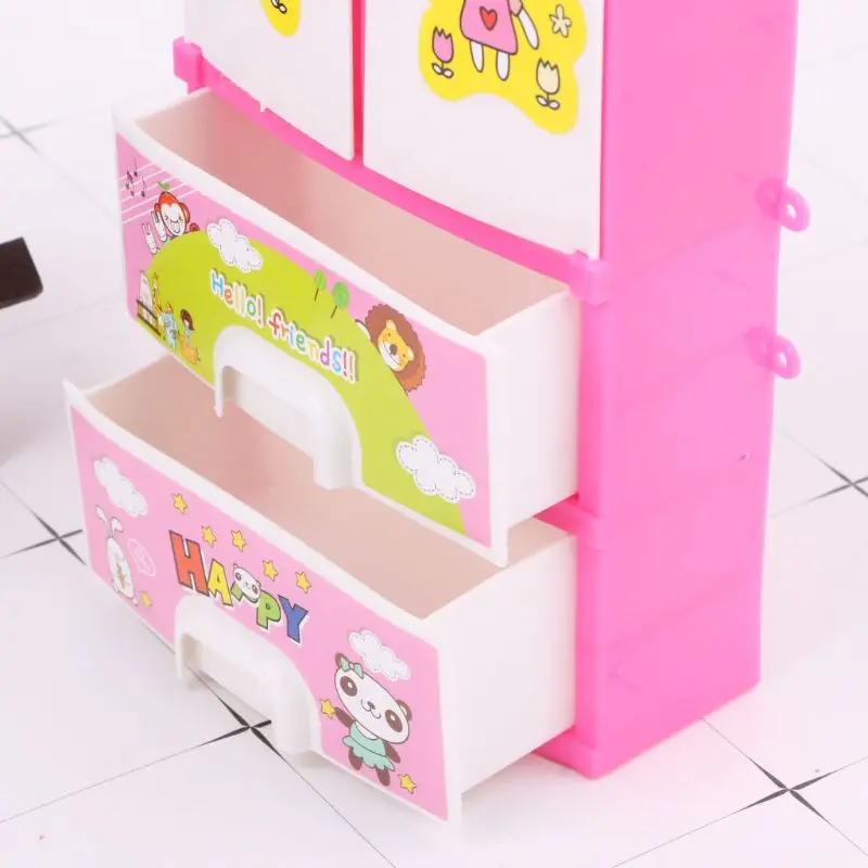 

NEW Cartoon Rabbit Closet Wardrobe Doll Accessories For Babie Doll Girls Toy Princess Bedroom Furniture 40JC