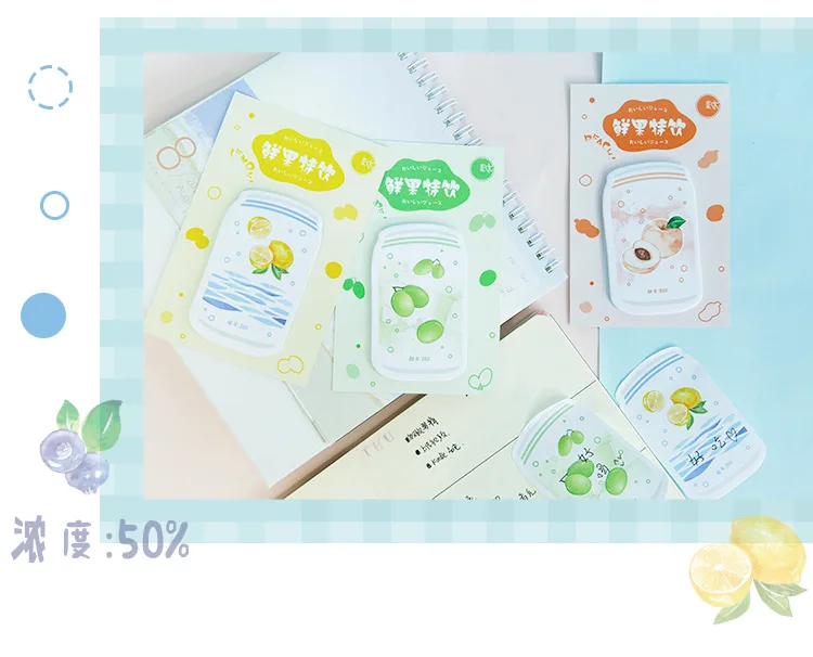 AngelHere хранения 30 шт./компл. Kawaii планировщик Стикеры с фруктовым соком шаблон липкий блокнот для заметок студент Kawaii стикер для канцелярских товаров