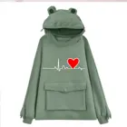 Женские толстовки, свитшоты y2k, флисовый мультяшный свитер с капюшоном, одежда, ленивая ветровка Love Frog, куртка, кавайная Аниме Толстовка